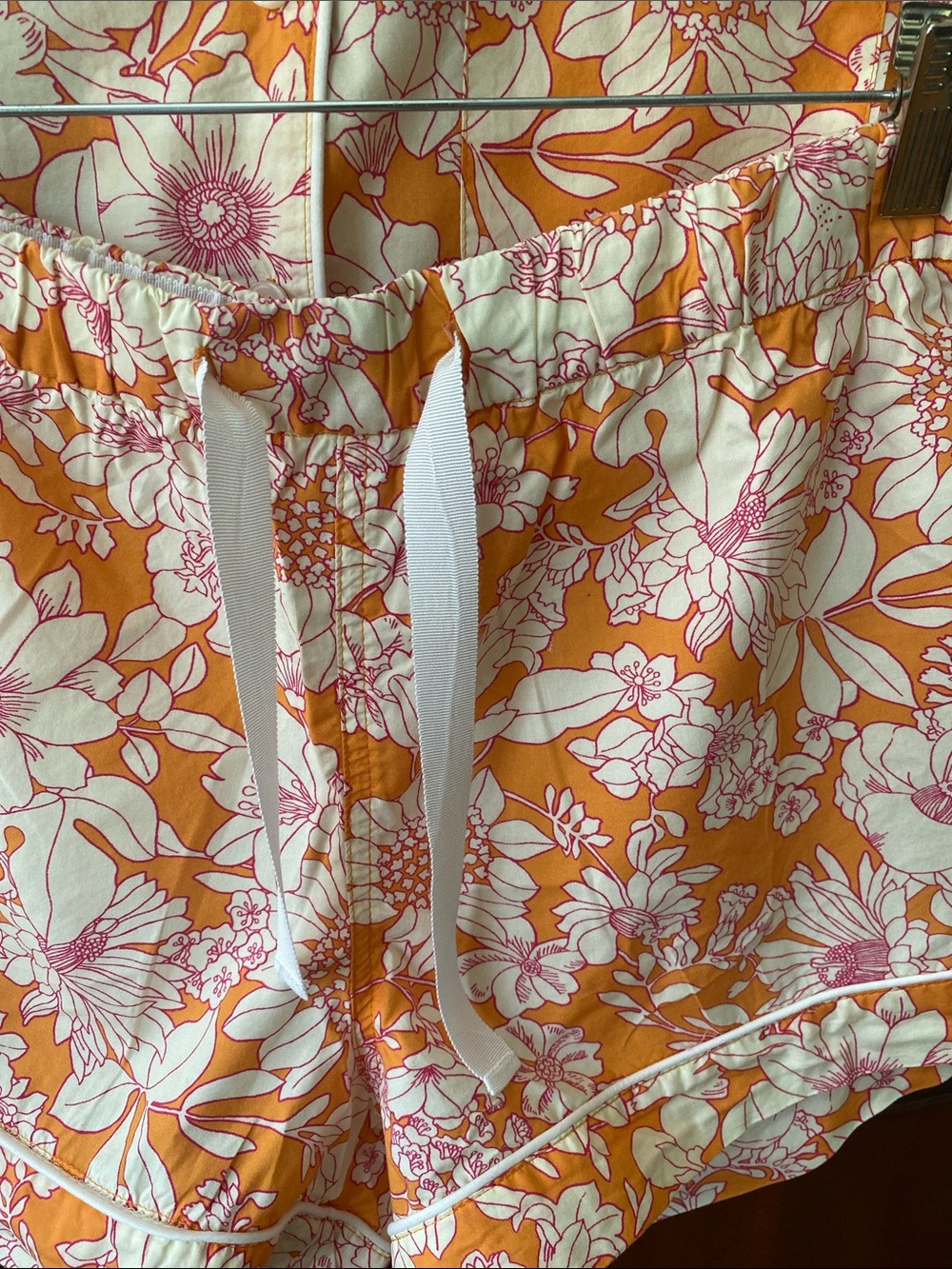 J. Crew Orange Floral Short Pajama Set - Picture 5 of 9